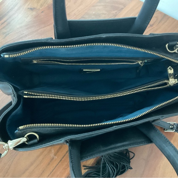 Black Leather Bag with Gold Accent - Brian Atwood - Picture 4 of 9